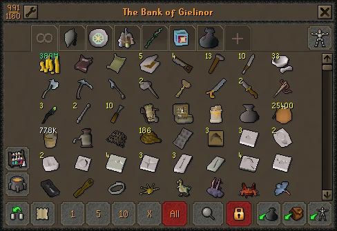 Bank booth, which an Ultimate Ironman cannot deposit into