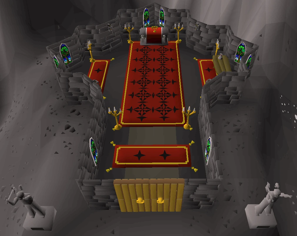 Inside the Chaos Temple in level 38 Wilderness, with the Chaos Altar at the far end