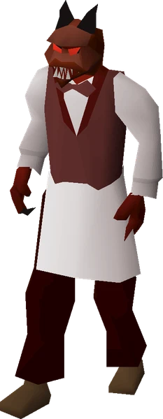 The demon butler servant, Alathazdrar, from the player-owned house
