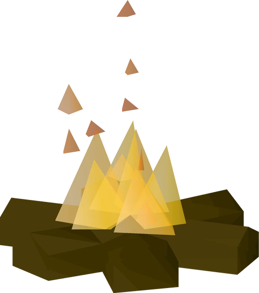 A Forester's campfire, a fire that keeps burning as long as players add logs to it
