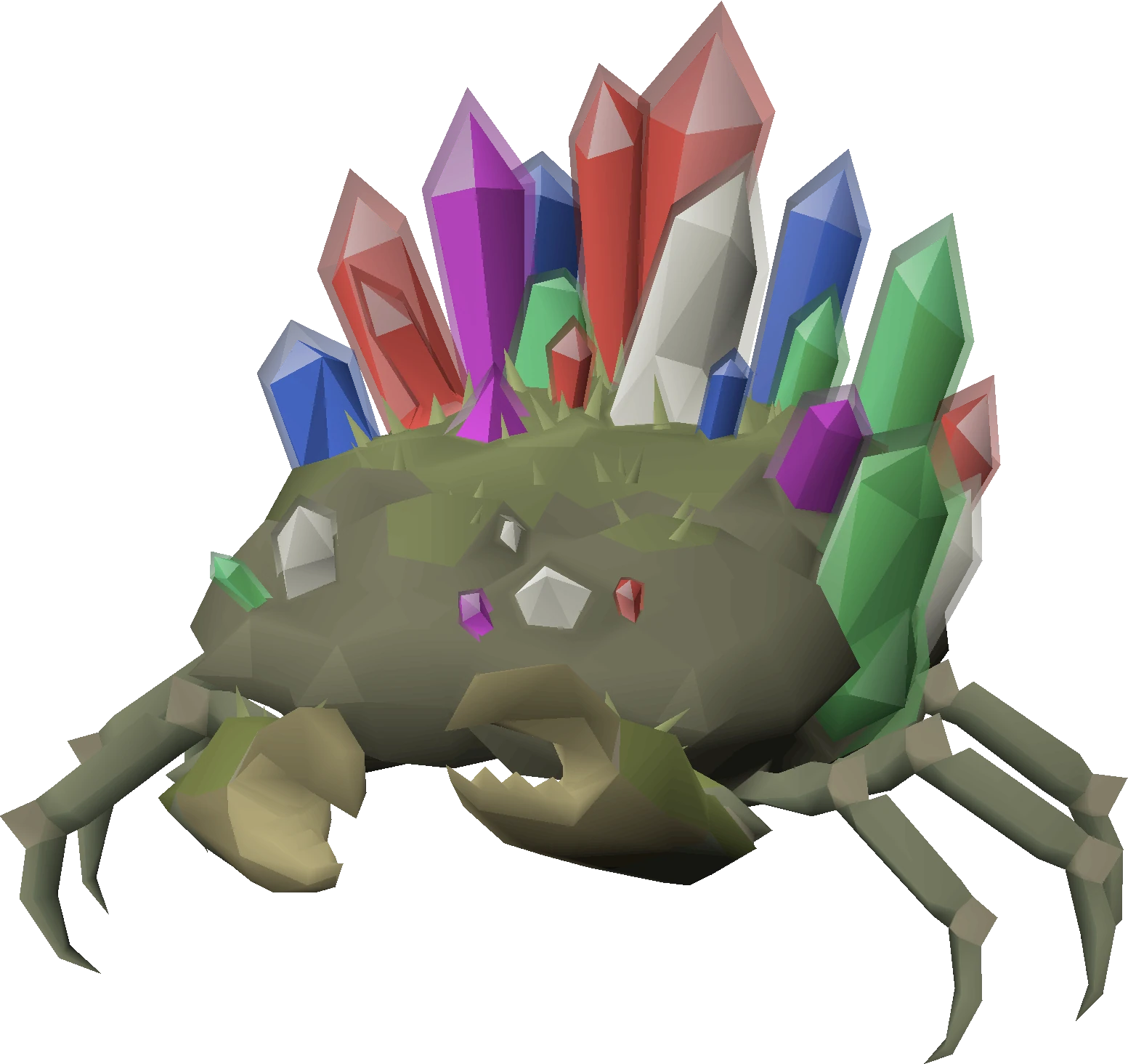 The Gemstone Crab, a large crab with coloured crystals growing from its shell