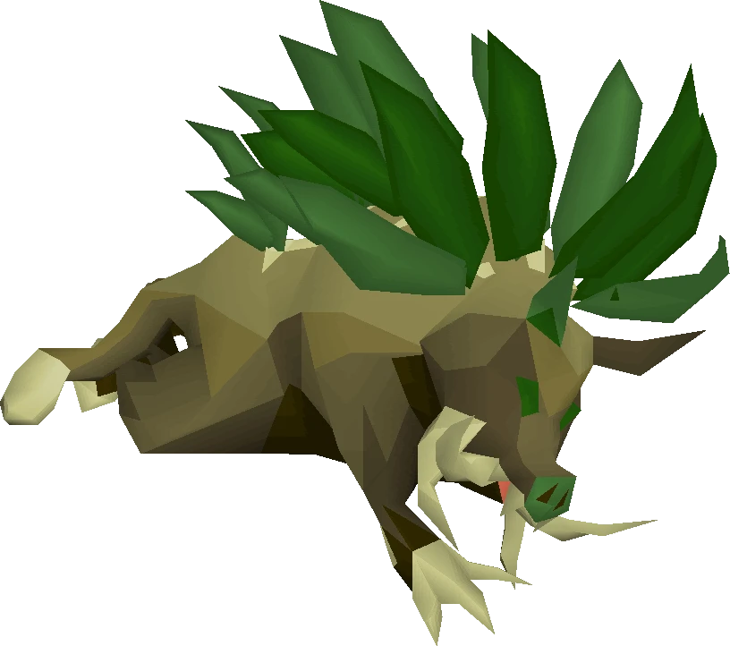 The herbiboar, a boar-like creature with herbs growing from its back, tracked on Fossil Island
