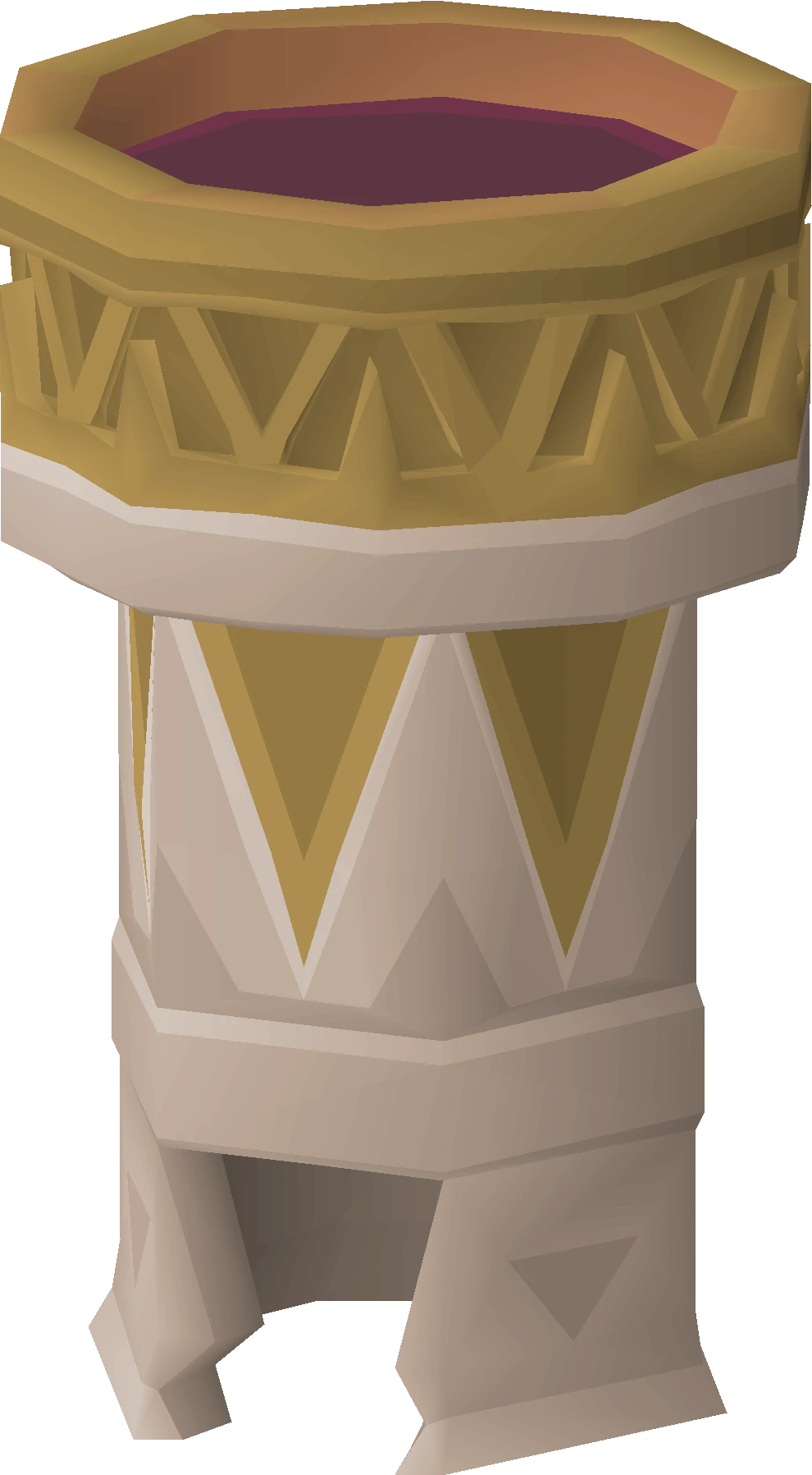 The filled libation bowl at the Teomat, where blessed bone shards are sacrificed for Prayer XP