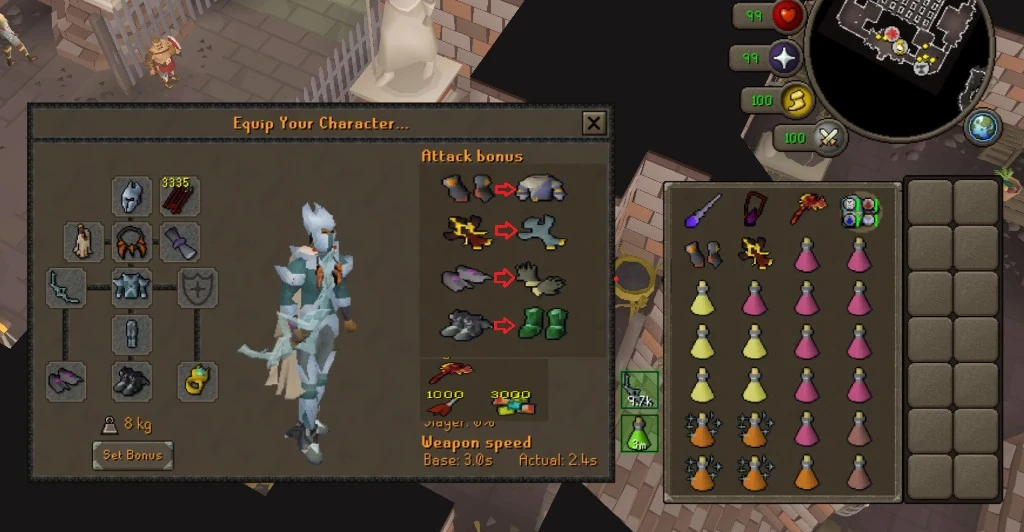 Main setup 3 equipment screenshot